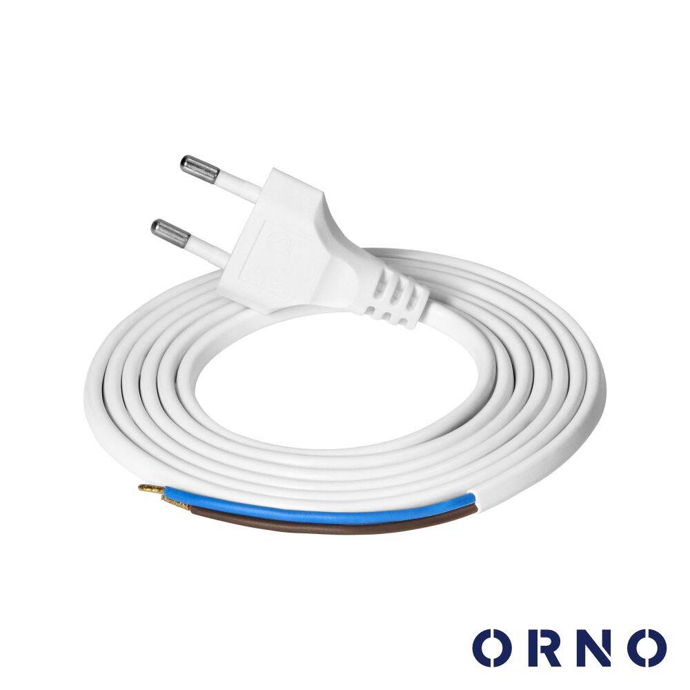 Cabo Alimentação C/ Ficha AC Plana 2G0.75 1.9m ORNO - (OR-AE-13286/W/1.9M)