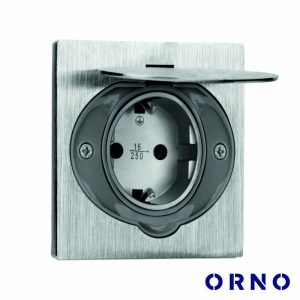 Tomada Elétrica Encastrar 1x Schuko IP44 86x57mm ORNO - (OR-AE-1397(GS))