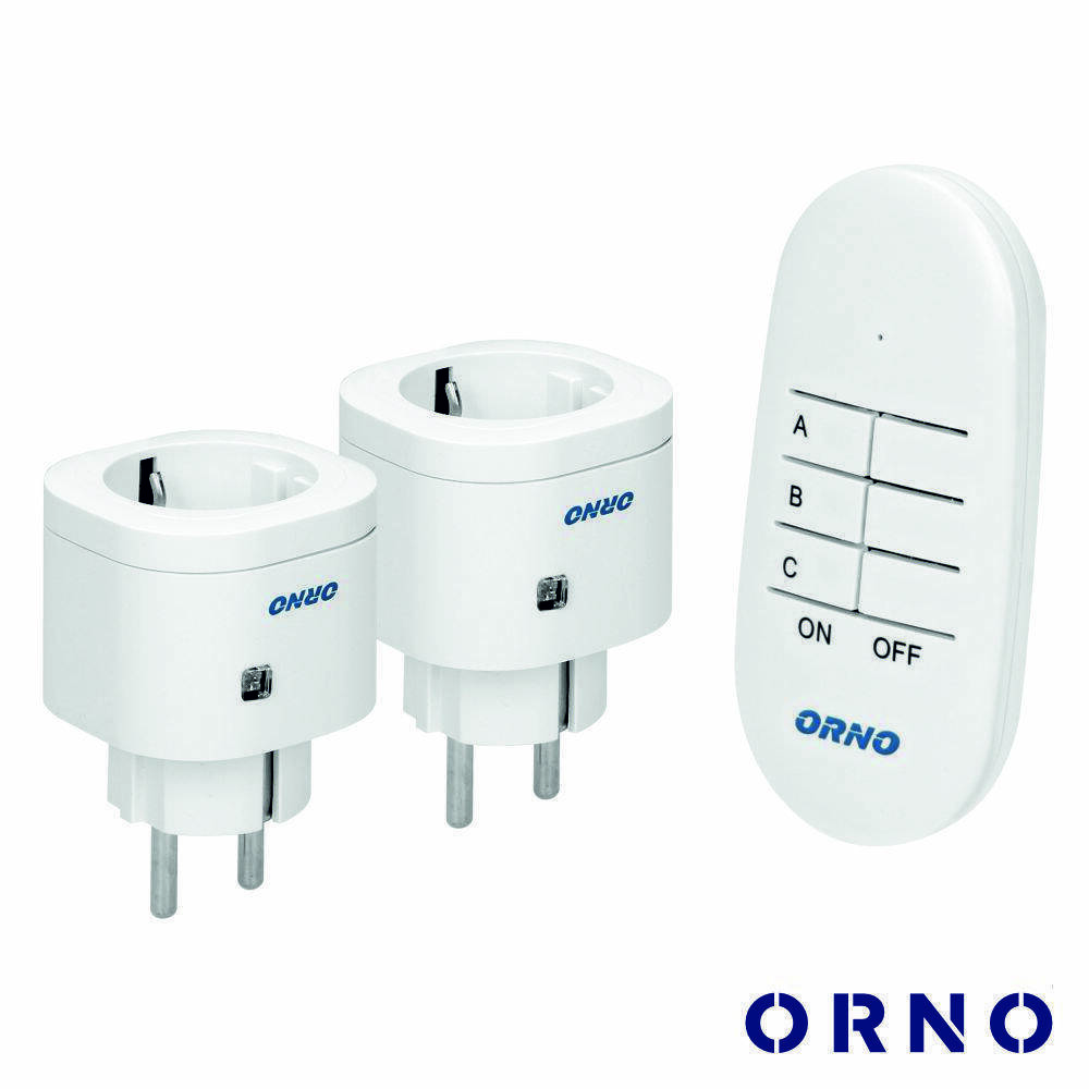 Conjunto 2 Tomadas Elétricas C/ Comando S/ Fios ORNO - (OR-GB-439(GS))