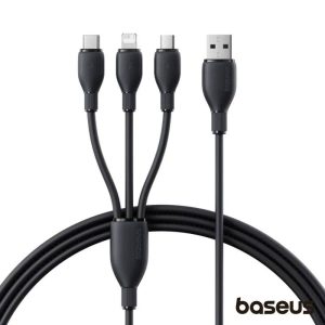 Cabo USB-A 2.0 Macho p/ Lightning/USB-C/MicroUSB 3.5A BASEUS - (P10376303121-00)