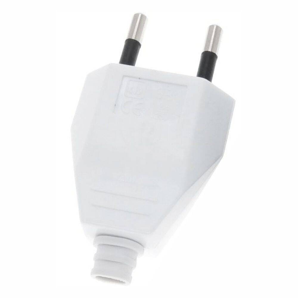 Ficha Alimentaçâo AC Plana Macho Branca 10A 250V - (PESP1S-WP)