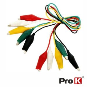 Conjunto 5 Cabos C/ Pinças Crocodilo Várias Cores PROK - (PKPC5/32)