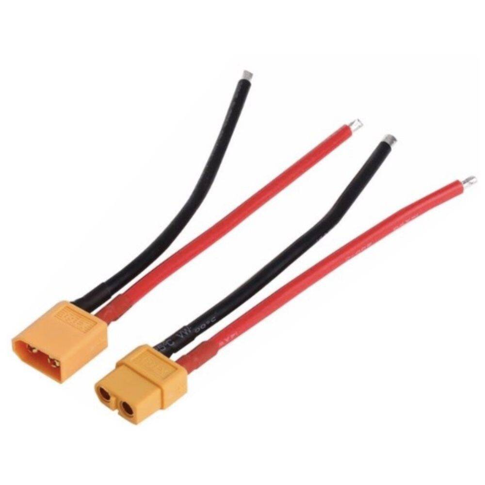 Cabo Alimentação Xt60 P/ Bateria 14aWg 88A 10cm - (PLUGXT60-465)