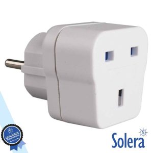Ficha Adaptadora Viagem Schuko / Inglesa 16A SOLERA - (SLR-AV1)