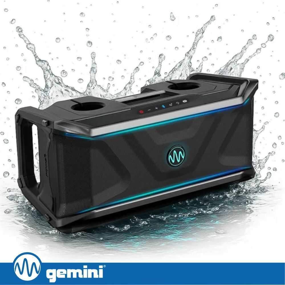 Coluna Bluetooth V5.4 TWS Flutuante 300W IP67 GEMINI - (SOSP-600)