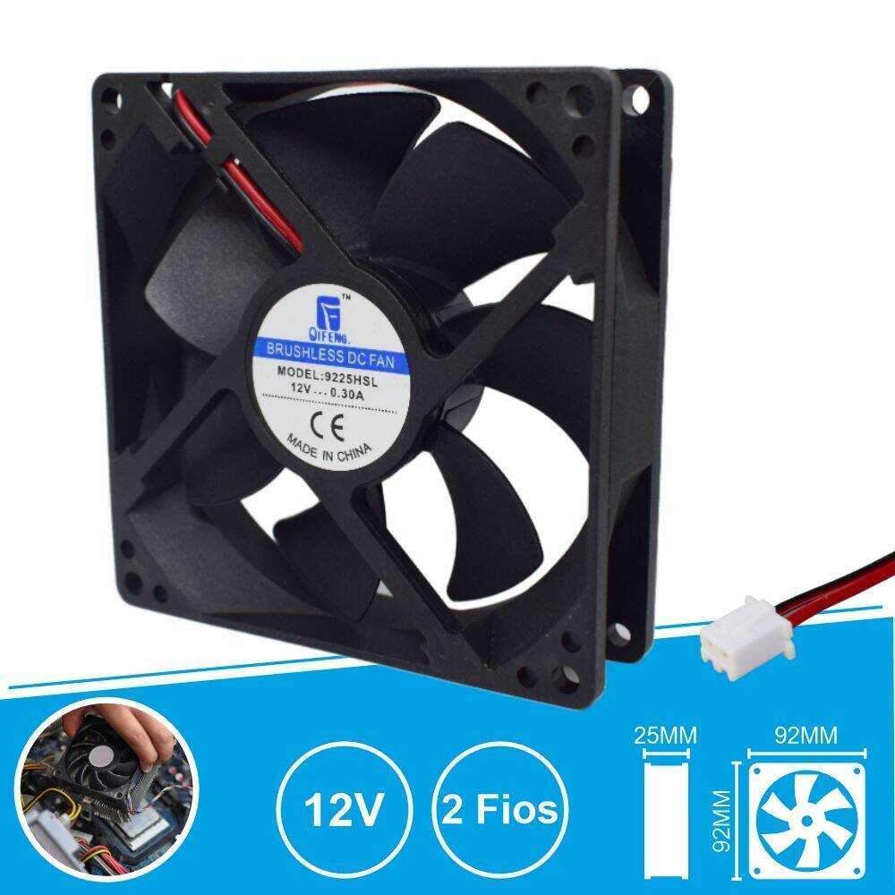Ventilador 12V 92x92x25mm 2 Fios - (VEN9225/12C)