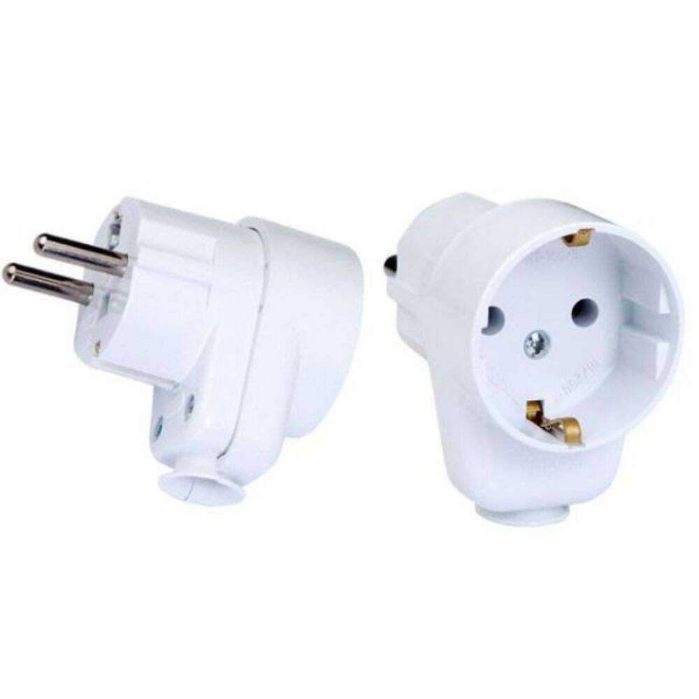 Ficha Schuko Macho 90º C/ 1 Saída 16A - (WT-16U/G-S)