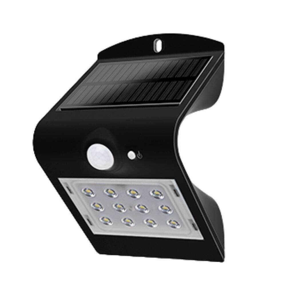 Aplique LED Solar 1.5W C/ Sensor Movimento PIR - (SOLARLIGHT-10BK)