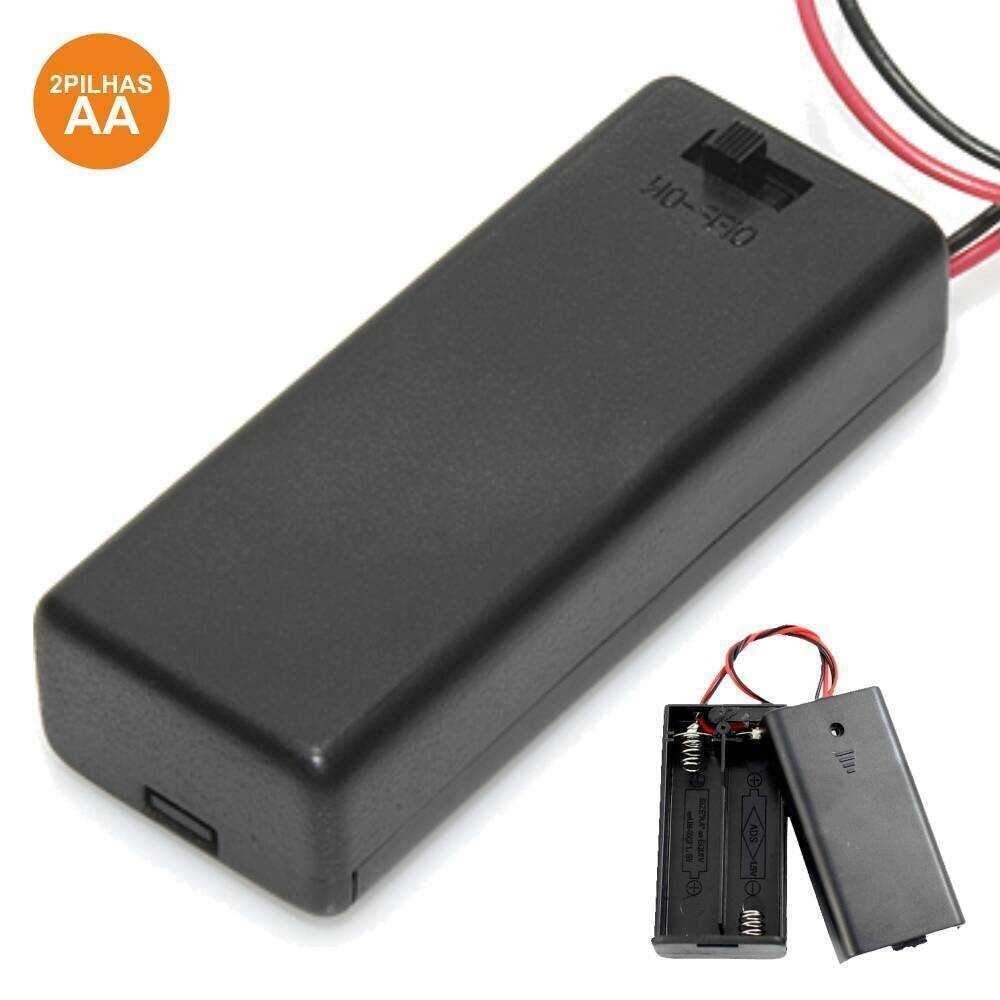 Suporte P/ 2 Pilhas AA C/ Tampa E Interruptor - (SUPBAT2AA/2)