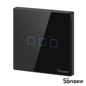 Interruptor Parede Tátil Triplo WiFi+RF 3 Gang SONOFF - (T3EU3C-TX)