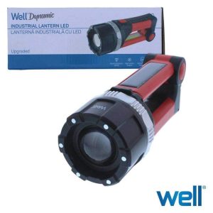 Lanterna LED T6 E COB C/ Painel Solar 350lm WELL - (TORCH-DYNAMIC-WL)