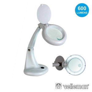 Candeeiro C/ Lupa Secretária 3+12 Dioptrias 12W Branco - (VTLAMP10)