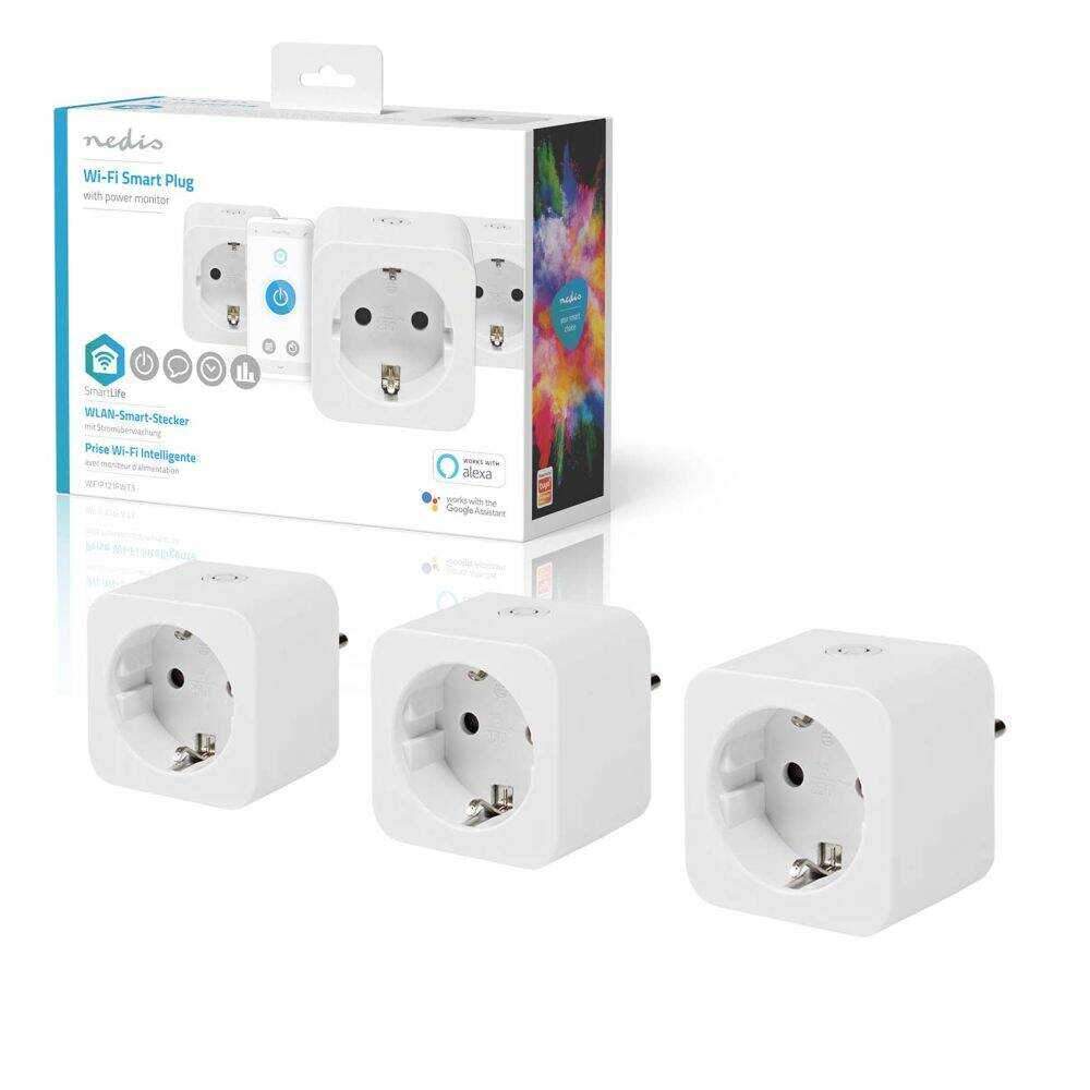 Conjunto 3 Tomadas Elétricas Schuko Wifi C/ App - (WIFIP121FWT3)