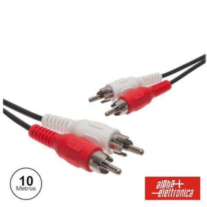 Cabo 2-Rca Macho / 2-Rca Macho Pvc 10m - (17-010/10A)