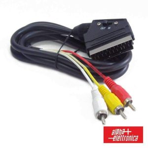 Cabo Scart Macho P/ 3 RCA Macho Vídeo+Áudio C/Comutador 1.5M - (92-068B)