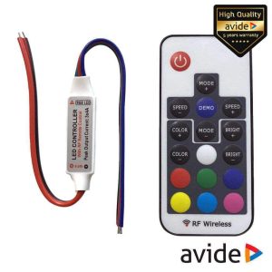 Controlador P/ Fita LEDS RGB 12V C/ Comando AVIDE - (ABLS12V17KRGB-RFC)