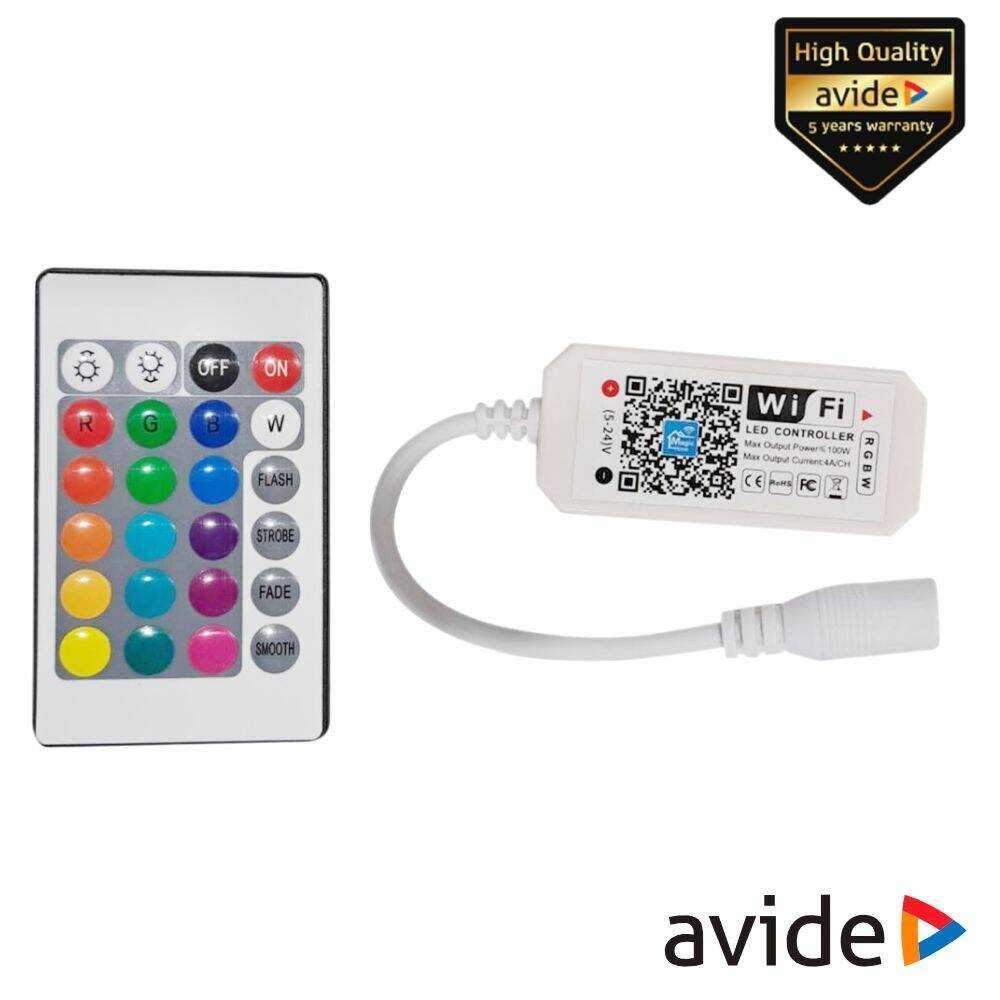 Controlador P/ Fita LEDS Digitais C/ Comando RF E WIFI AVIDE - (ABLS12VRGBW-100W)