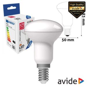 Lâmpada LED E14 R50 4.9W 230V 6400k 470lm AVIDE - (ABR50CW-4.9W)