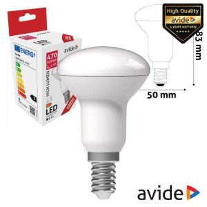 Lâmpada LED E14 R50 4.9W 230V 3000k 470lm AVIDE - (ABR50WW-4.9W)