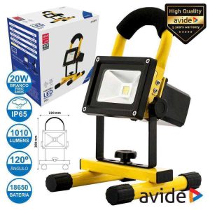 Foco LED Portátil Recarregável 20W 6400k 1010lm IP65 AVIDE - (ABRFLCW-20W)