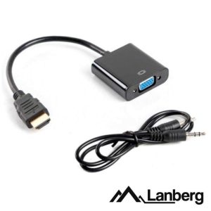 Cabo Adaptador HDMI Macho / VGA Fêmea LANBERG - (AD-0017-BK)