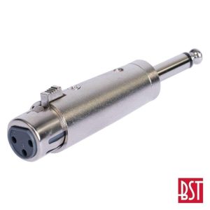 Ficha Adaptadora XLR 3p Fêmea / Jack 6.35mm Macho Mn BST - (AD-XLRF-J6.3MM)