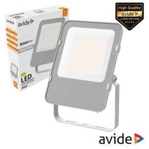 Foco LED Industrial 50W 230V 4000K 8000lm Cinza IP65 AVIDE - (AILFLNW-50W)