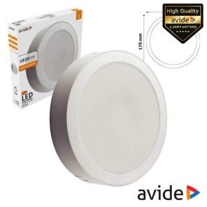 Painel LEDS Redondo Superfície 18W 220mm 4000K 1820lm AVIDE - (AMSPNW-R-18W-PC)