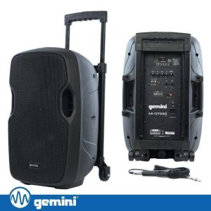 Coluna Amplificada 12" 1500W BT/USB/SD/MIC/BAT GEMINI - (AS-12TOGO)