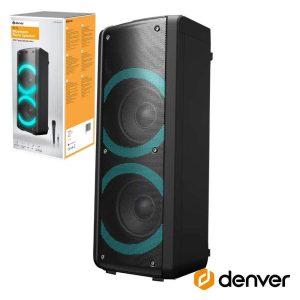 Coluna Amplificada 2x6.5" 300W USB/BT/SD/AUX TWS RGB DENVER - (BPS-352)