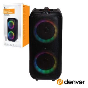 Coluna Amplificada 2x6.5" 200W USB/BT/SD/AUX TWS RGB DENVER - (BPS-354)