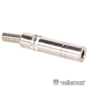 Ficha Jack 6.35mm Fêmea St Prateada VELLEMAN - (CA036)