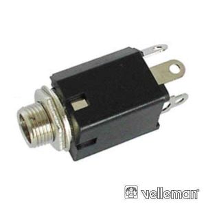 Ficha Jack 6.35mm Fêmea Mn P/ Chassis C/ Interruptor - (CA043)