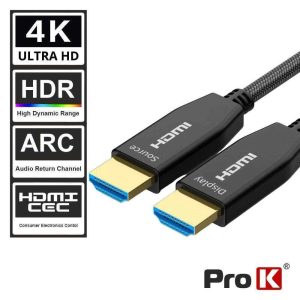 Cabo HDMI Fibra Óptica Dourado Macho / Macho 2.0 4K 30m - (CHDMI30FO)