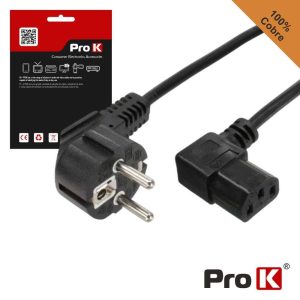 Cabo Alimentação Schuko Macho 3P / IEC C13 Fêmea 90º 1.5m - (CIEC13/1.5ANG)