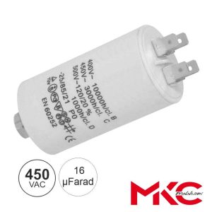 Condensador Arranque 16uF 450V C/ Terminais Faston - (COA16/450M)