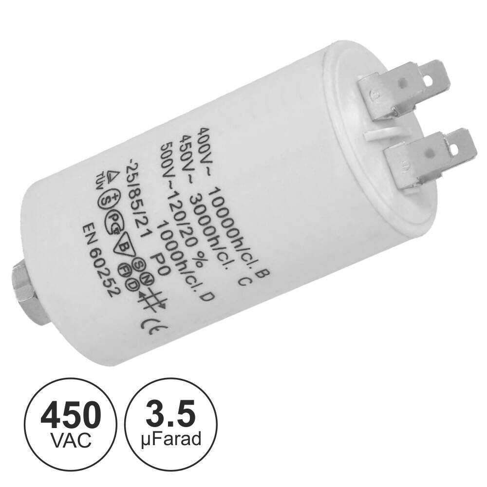 Condensador Arranque 3.5uf 450V C/ Terminais Faston - (COA3.5/450)