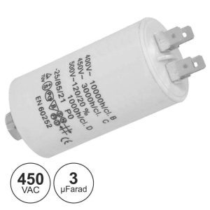 Condensador Arranque 3uf 450V C/ Terminais Faston - (COA3/450)