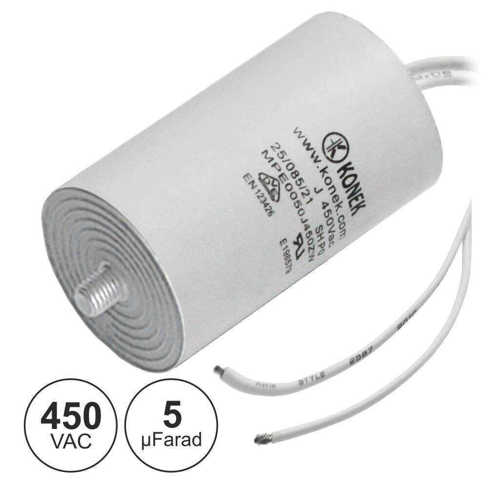 Condensador Arranque 5uf 450V C/ Fios - (COAF5/450)