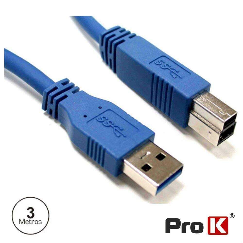 Cabo USB-A 3.0 Macho / USB-B Macho 3m PROK - (CUSB300/3)