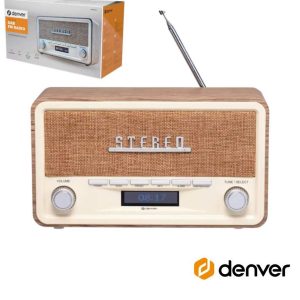 Rádio AM/FM/Bluetooth/ MP3/AUX Vintage DENVER - (DAB-18LW)
