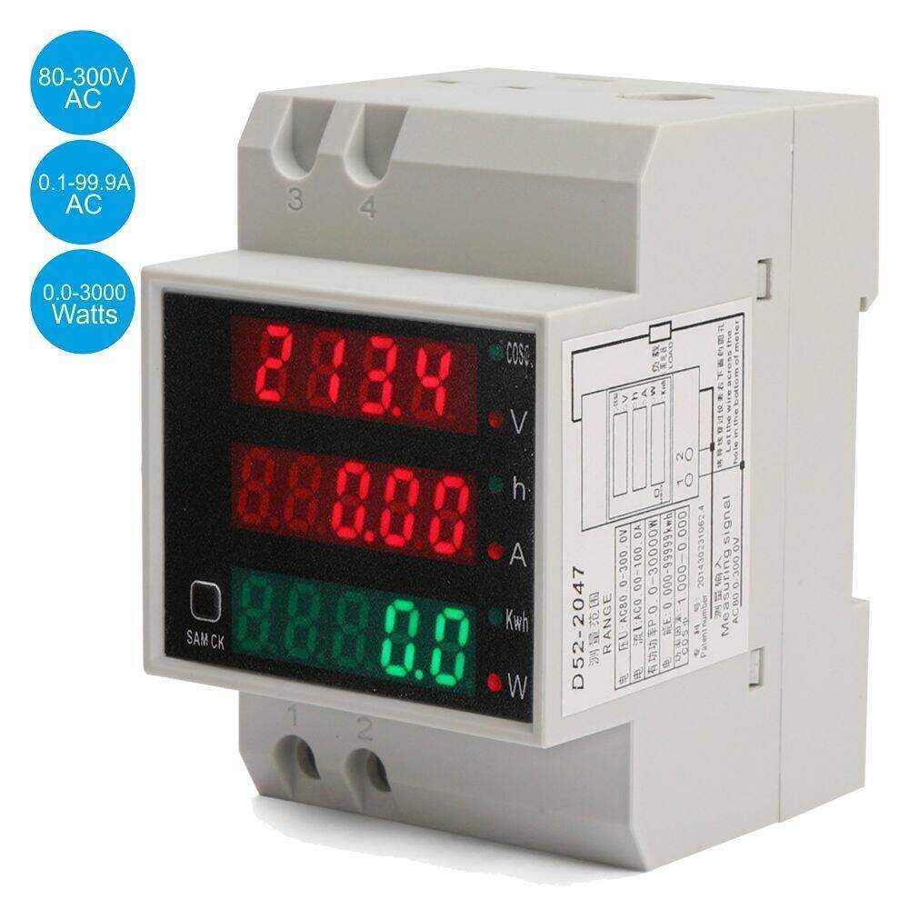 Medidor Digital Voltímetro Amperímetro P/ Montagem Calha - (DIN-2047)