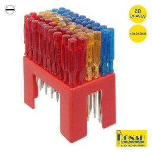Conjunto De 60 Chaves Fendas Aço Ws 40/60/80mm Donau - (DNMIN-S)