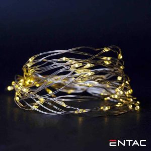 Luzes de Natal 20 LED 3000K Arame a pilhas 1m ENTAC - (ECL-S20WW)