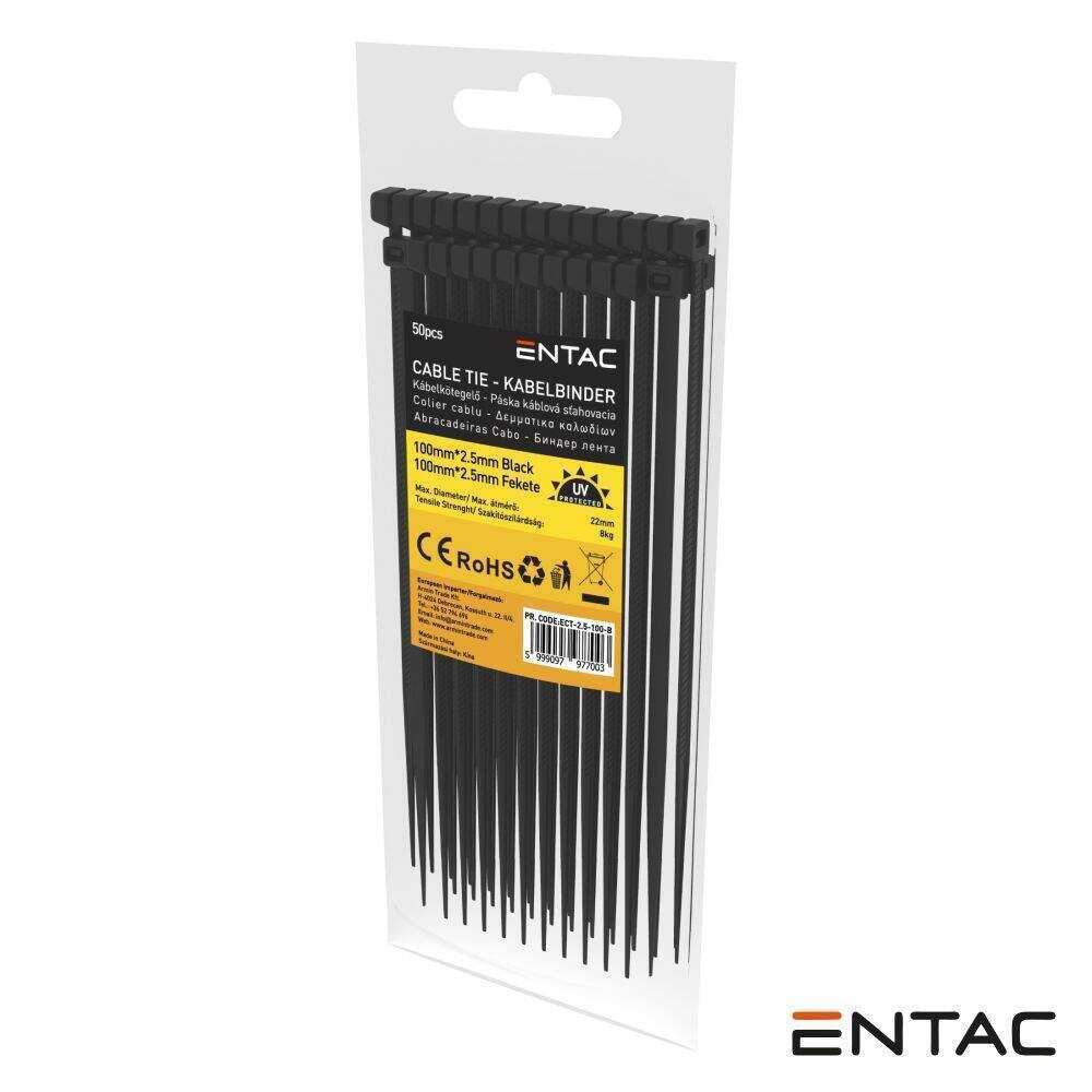 Conjunto 50 Abraçadeiras Nylon 2.5x100mm Preto ENTAC - Image 2