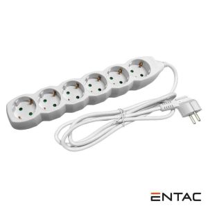 Extensão Elétrica 3G1.0 6x Schuko 1.5m ENTAC - (ESEG6-1.5)
