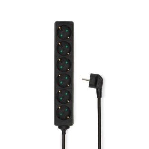 Tomada Elétrica c/ 6 Saídas Interruptor Proteção 3m NEDIS - (ESOC630F1BK)