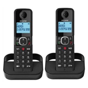 Conjunto 2 Telefones S/ Fios C/ Mãos Livres Preto ALCATEL - (F860-DUO)