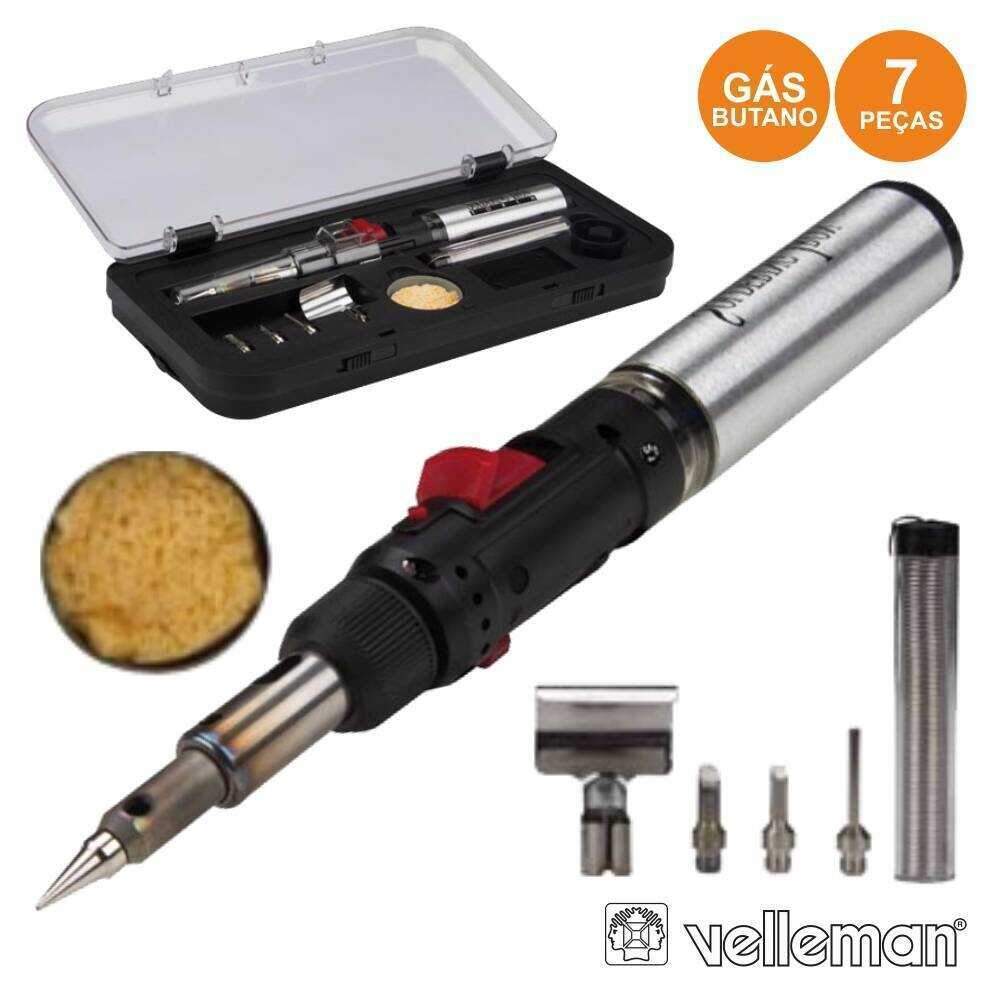 Conjunto Ferro De Soldar A Gás VELLEMAN - (GAS/SET2)