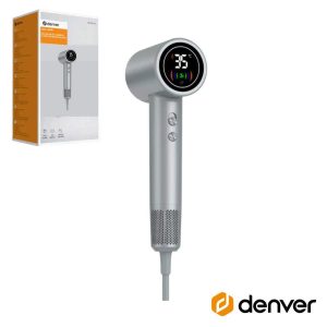 Secador de Cabelo C/ Motor Brushless 1400W Prateado DENVER - (HDD-1400S)